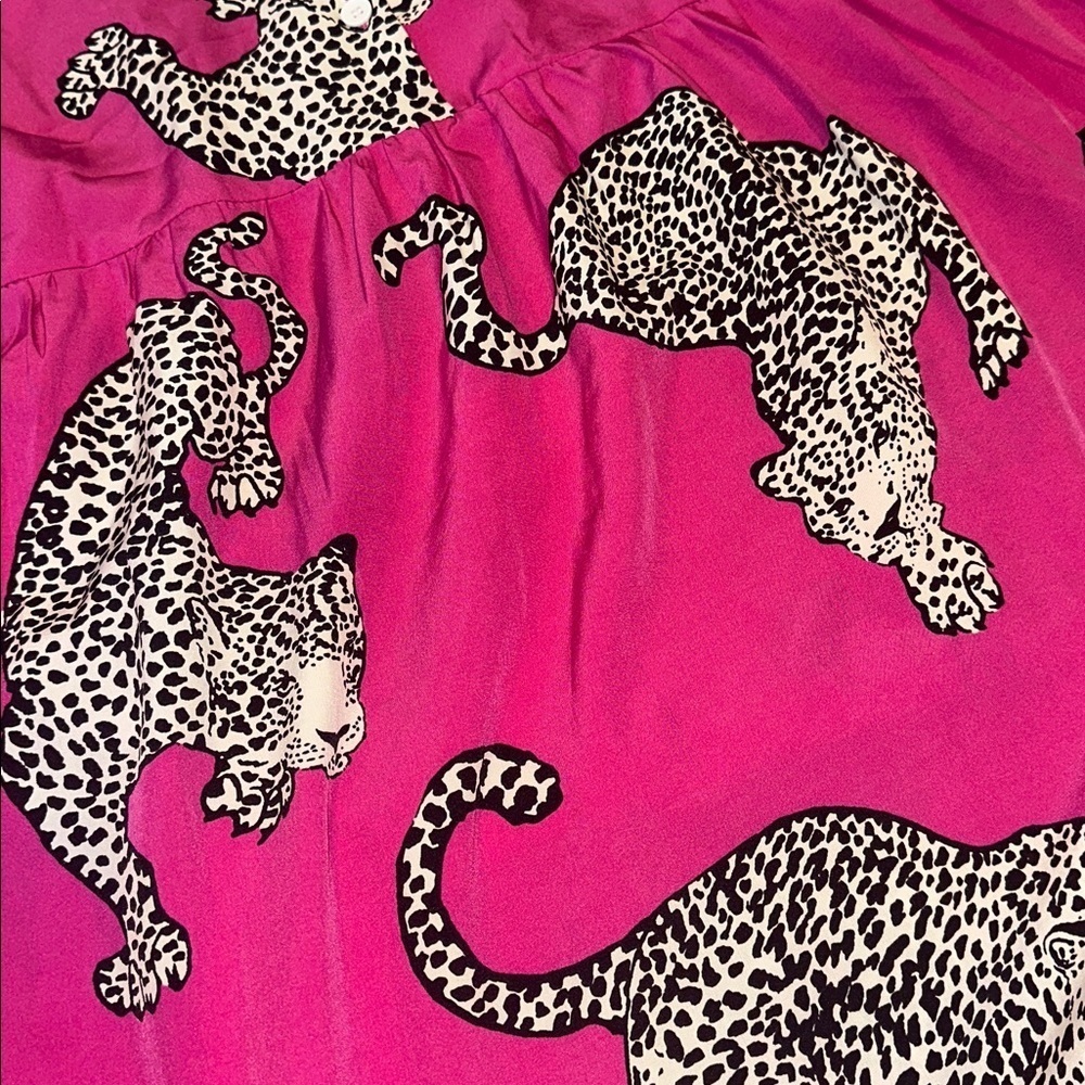 SHEIN Fuchsia Animal Print Midi Dress size large - Picture 4 of 6